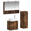 vidaXL Badezimmerm&ouml;bel-Set 4 pcs Ger&auml;ucherte Eiche
