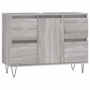 vidaXL Badschrank Grau Sonoma 80x33x60 cm Holzwerkstoff