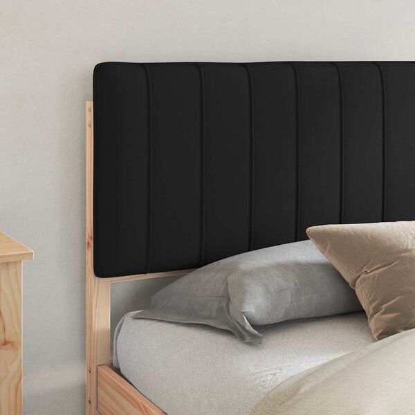 vidaXL Bettgestell mit gepolstertem Kopfteil Schwarz 180 x 200 cm