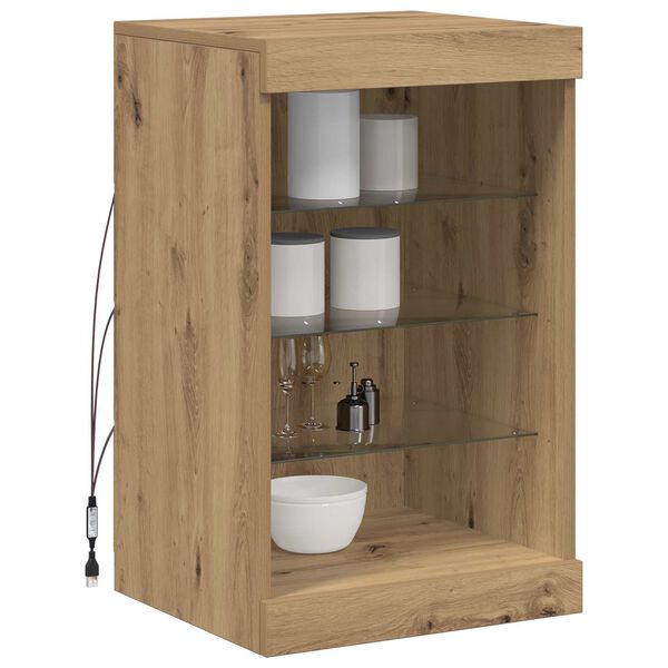 vidaXL LED-Sideboard Artisan-Eiche 41 x 37 x 67 cm Holzwerkstoff