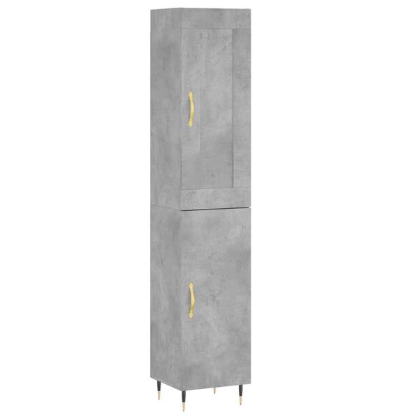 vidaXL Highboard Betongrau 34,5x34x180 cm Holzwerkstoff