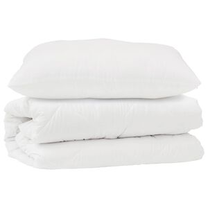 vidaXL Bettdecken Set mit Kissen 2 pcs Wei&szlig; Mikrofaser
