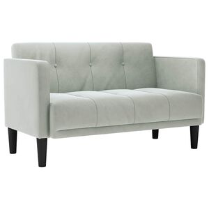 vidaXL Zweisitzer-Sofa Hellgrau 111 cm Samt
