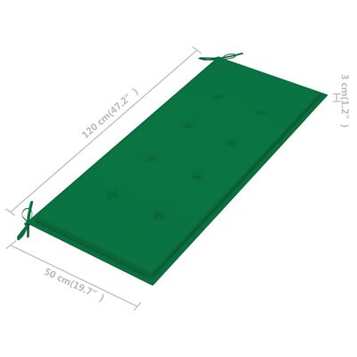vidaXL Gartenbank-Auflage Grün 120x50x3 cm