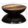vidaXL Couchtisch Massiv-Altholz Schwarzer Standfu&szlig; 60x60x33 cm