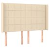 vidaXL Boxspringbett mit Matratze & LED Creme 140x190 cm Stoff