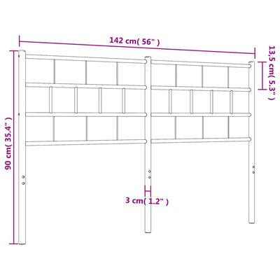 vidaXL Kopfteil Metall Weiß 135 cm