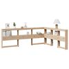 vidaXL Kopfteil mit b&uuml;cherregal L-form 135 cm massivholz kiefer