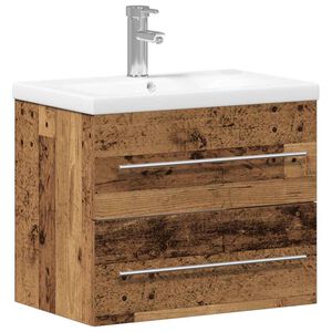 vidaXL Waschbeckenschrank 2 pcs Altholz Engineered Holz und Keramik