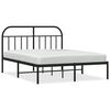 vidaXL Bettgestell mit Kopfteil Metall Schwarz 150x200 cm