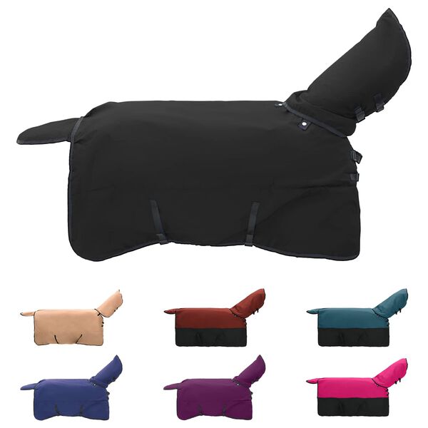 vidaXL Pferdedecke Dunkelgr&uuml;n und Schwarz 95 cm Polyester