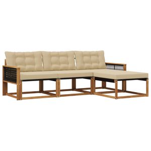 vidaXL Outdoor-Sofagarnitur 4 Stk. Natur und Beige
