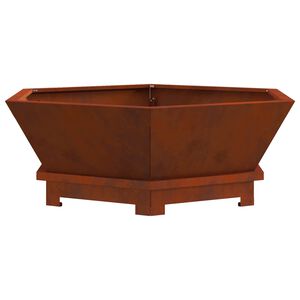 vidaXL Feuerstelle Braun 75 x 75 x 28 cm Wetterfeststahl