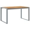 vidaXL Gartentisch Grau 140 x 80 x 75 cm Massivholz Akazie