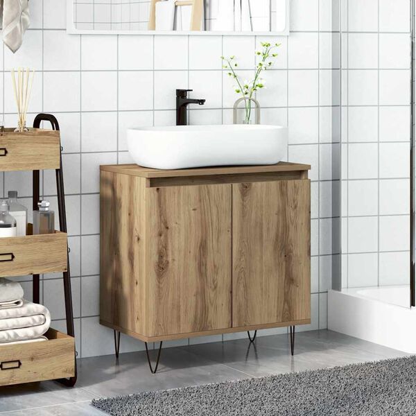vidaXL Badschrank Artisan-Eiche 58x33x60 cm Holzwerkstoff