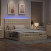 vidaXL Ottoman-Bett mit Matratzen & LEDs Creme 160x200 cm Stoff