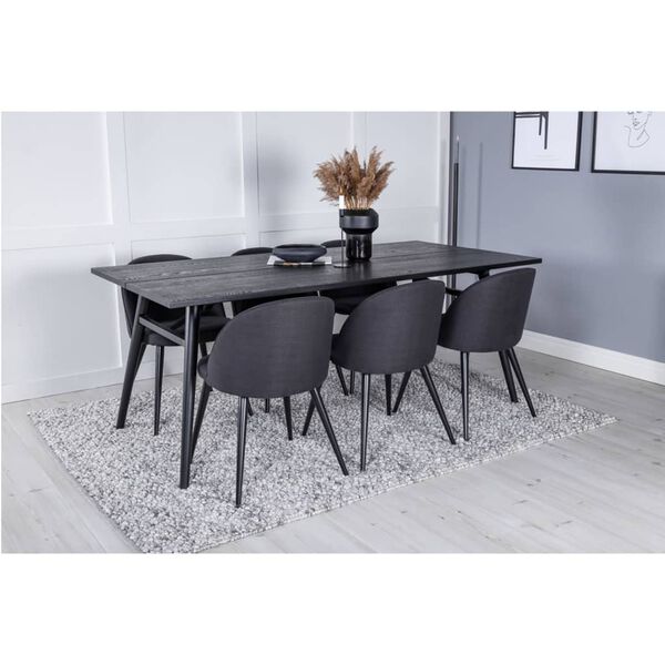 Venture Home Esszimmerst&uuml;hle 2 Stk. Samt Polyester Schwarz