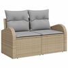 vidaXL Garten-Sofa-Set mit Kissen mit Speicher 5 pcs Beige Poly Rattan