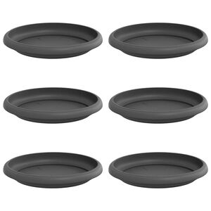 vidaXL Runde Blumenplatte 6 Stk. Schwarz &Oslash; 14 x 2 cm Kunststoff