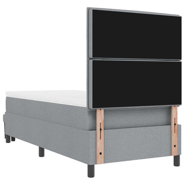 vidaXL Boxspringbett mit Matratze Hellgrau 80 x 200 cm Stoff