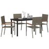 vidaXL Garten Essgruppe mit Kissen 5 pcs Grau Poly-Rattan