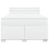 vidaXL Boxspringbett mit Matratze Wei&szlig; 140x190 cm Kunstleder