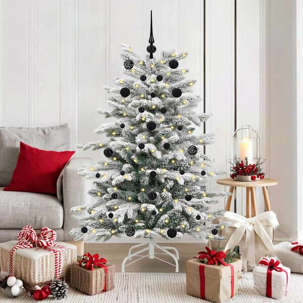 vidaXL K&uuml;nstlicher klappbarer Weihnachtsbaum Wei&szlig; 150 cm PE und PVC