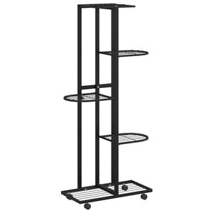 vidaXL Blumenst&auml;nder 5-Etagen mit Rollen 44x23x100 cm Schwarz Eisen