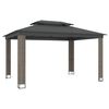 vidaXL Pavillon mit Doppeldach Anthrazit 3,94x2,96 m Stahl