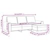 vidaXL 3-Sitzer-Sofa mit Hocker Hellgrau 180 cm Stoff