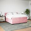 vidaXL Boxspringbett mit Matratze Rosa 200x200 cm Samt