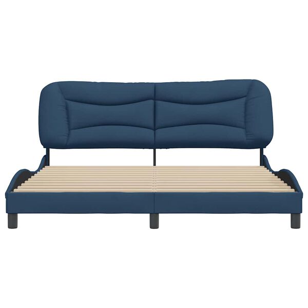 vidaXL Bettgestell ohne Matratze "Hvar" Blau 180x200 cm Stoff