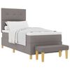 vidaXL Boxspringbett mit Matratze mit Kopfteil Taupe 80 x 200 cm Stoff