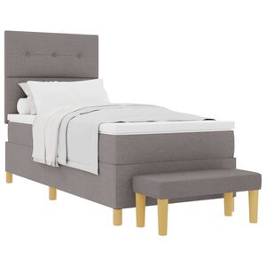 vidaXL Boxspringbett mit Matratze mit Kopfteil Taupe 80 x 200 cm Stoff