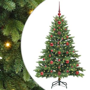 vidaXL K&uuml;nstlicher Weihnachtsbaum mit 150 LEDs Gr&uuml;n 120 cm PE und PVC