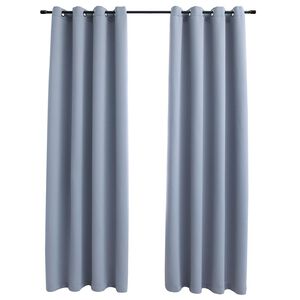 vidaXL Verdunkelungsvorh&auml;nge mit Metall&ouml;sen 2 Stk. Grau 140x175 cm