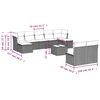 vidaXL 10-tlg. Garten-Sofagarnitur mit Kissen Grau Poly Rattan