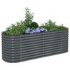 vidaXL Garten-Hochbeet 240 x 80 x 81 cm Verzinkter Stahl Grau