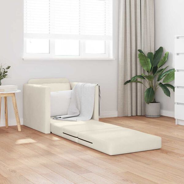 vidaXL Schlafsofa 60cm Creme Samt