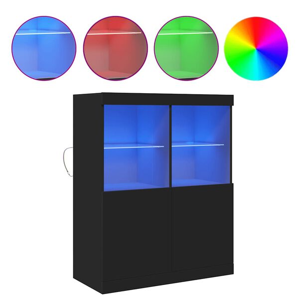 vidaXL Sideboard Schwarz 81x37x100 cm Holzwerkstoff