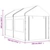 vidaXL Pavillon mit Dach Weiß 4,46x2,28x2,69 m Polyethylen
