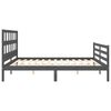 vidaXL Massivholzbett mit Kopfteil Grau 200x200 cm