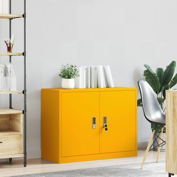 vidaXL Aufbewahrungsschrank Senfgelb 90 x 40 x 70 cm Stahl