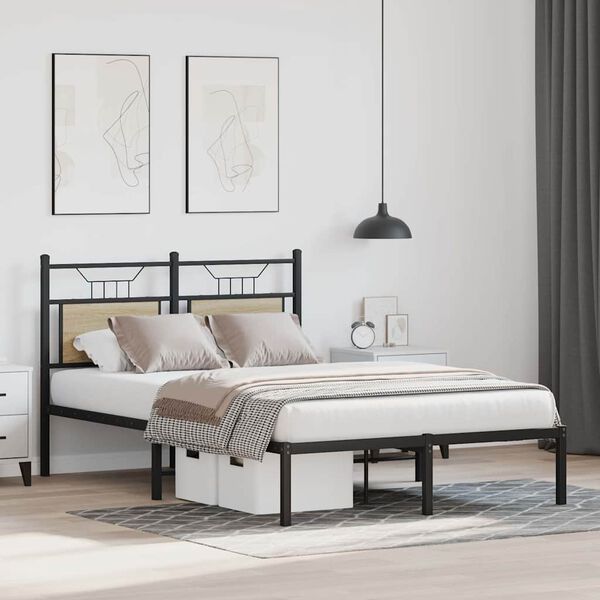 vidaXL Bettgestell ohne Matratze Sonoma-Eiche 120x190 cm Holzwerkstoff