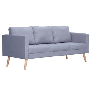 vidaXL Sofa 3-Sitzer Stoff Hellgrau