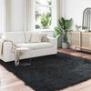 vidaXL Kunstschaffell Teppich Tafalla Schwarz 200 x 200 cm Polyester