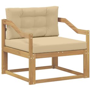 vidaXL Outdoor Mittelsofa Polyester Wei&szlig;
