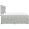 vidaXL Boxspringbett mit Matratze Hellgrau 200x200 cm Samt