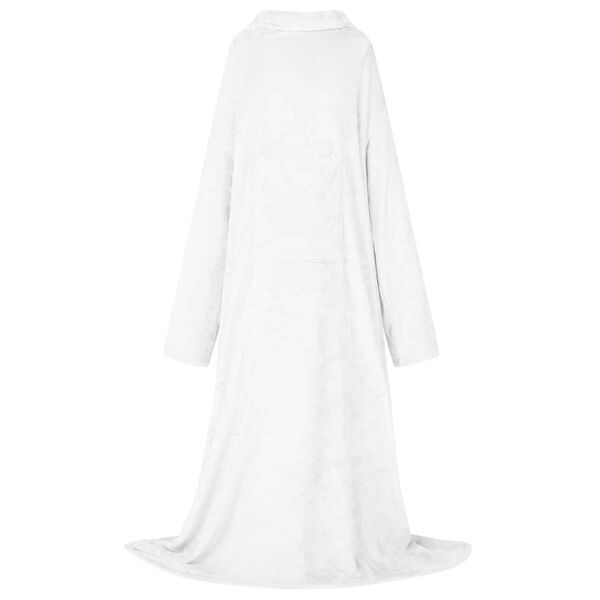 vidaXL Decken-Hoodie Wei&szlig; F Flanell