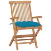 vidaXL Gartenst&uuml;hle mit Hellblauen Kissen 8 Stk. Massivholz Teak